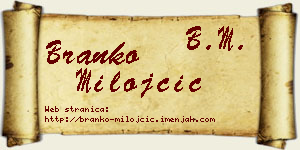 Branko Milojčić vizit kartica